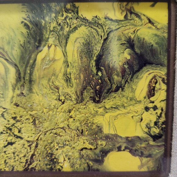Small Framed Fluid Art Acrylic Pouring Abstract Painting - Picture 3 of 5